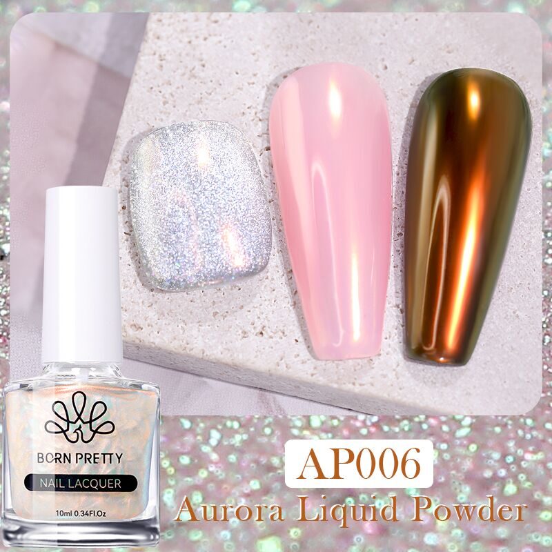 BORN PRETTY, ЖИДКИЙ БЛЕСК AURORA PEARL METALLIC MIRROR NAIL POLISH, 10 МЛ