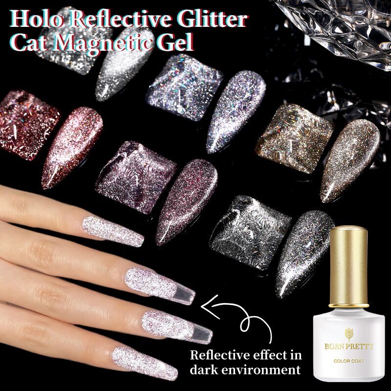 BORN PRETTY, ГЕЛЬ-ЛАК "HOLO REFLECTIVE GLITTER CAT" FGC-02, 6 МЛ