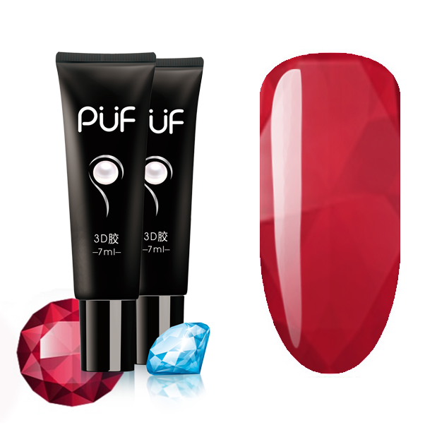 PUF, ГЕЛЬ ДЛЯ ДИЗАЙНА GEMSTONE #D4 PLAYFUL RED, 7МЛ