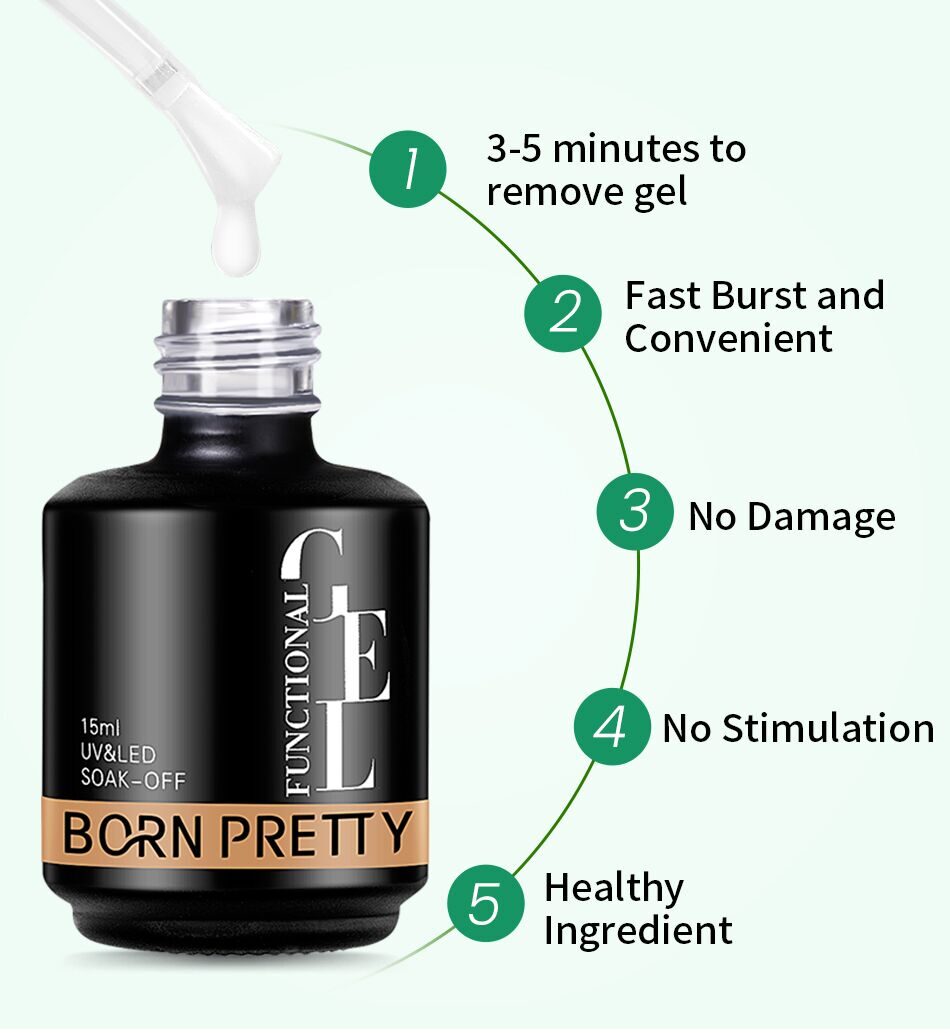 BORN PRETTY, СРЕДСТВО ДЛЯ УДАЛЕНИЯ ГЕЛЬ-ЛАКА GEL POLISH REMOVER, 15 МЛ