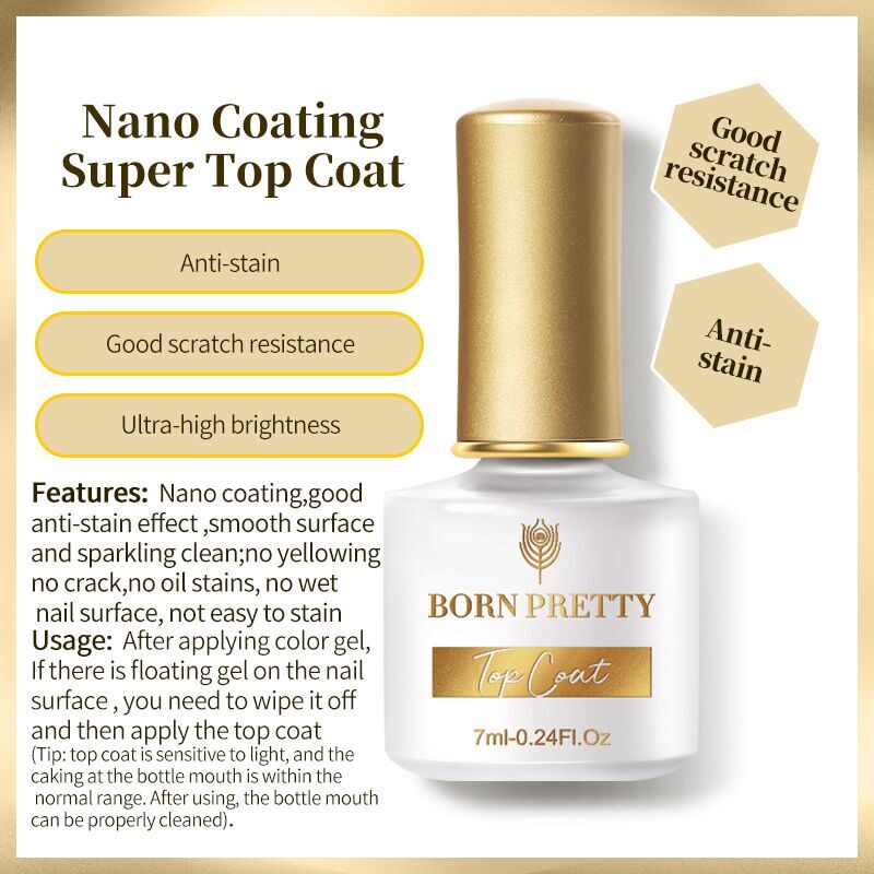 BORN PRETTY, ТОП ДЛЯ ГЕЛЬ-ЛАКА NANO-PLATED CRYSTAL TOP COAT, 7 МЛ